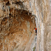SmugMug > all-time keyword > kalymnos > French climber Caroline contemplates the stalactites on Trella 6c