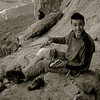 SmugMug > all-time keyword > kalymnos > Demonstrating the key to success (kneepad) after onsighting Mind Boggle 7b+  (26) on Panorama sector.